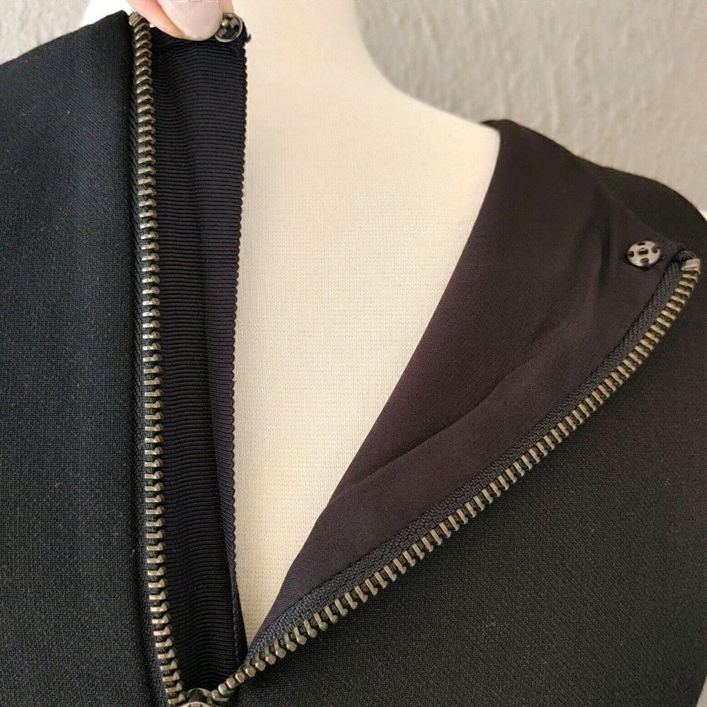 Milly A-Line Peekaboo Mini Sheath Dress in Black Size 4 - Picture 6 of 7